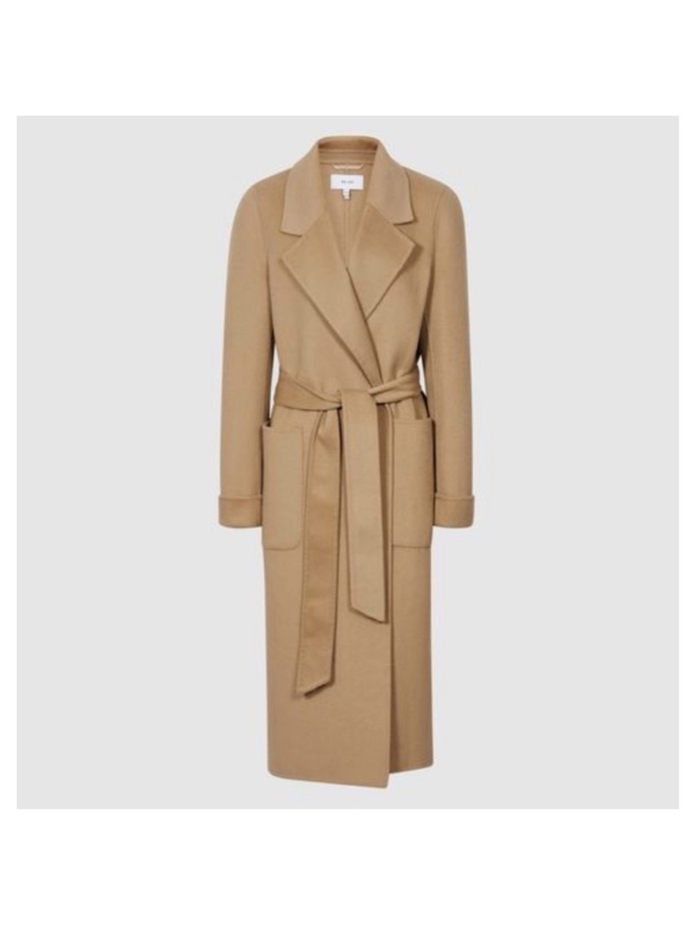 Reiss Camel Belted Wool-Blend Trench Coat